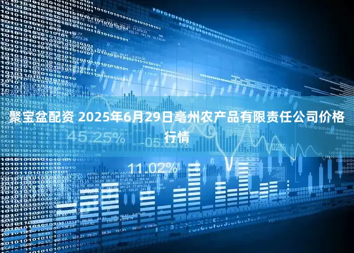 聚宝盆配资 2025年6月29日亳州农产品有限责任公司价格行情
